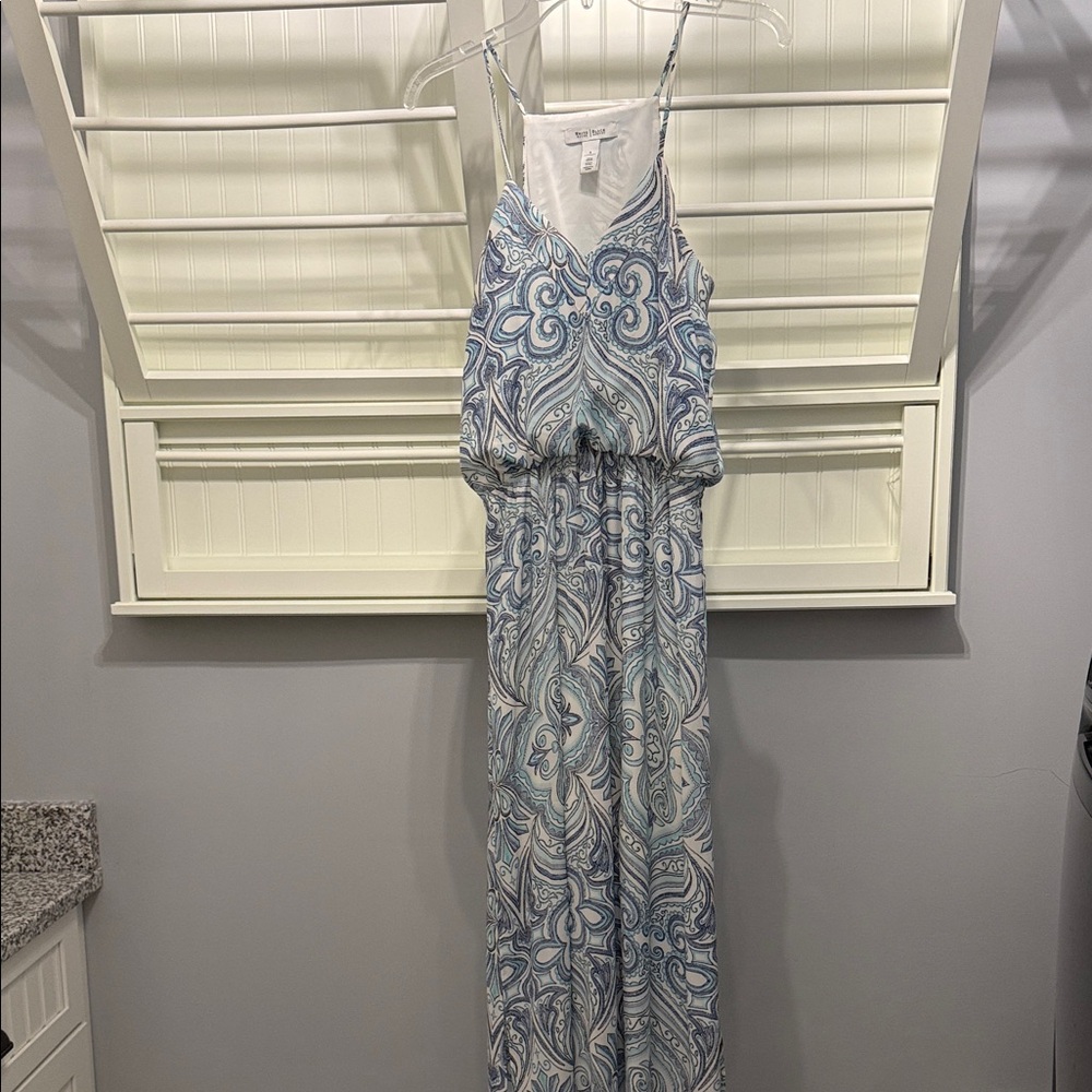 White House Black Market Blue and White Dress